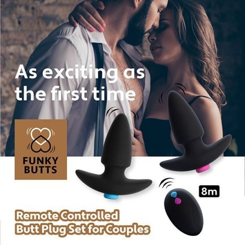 FeelzToys - FunkyButts Remote Controlled Butt Plug Set for Couples FeelzToys - FunkyButts Remote Controlled Butt Plug Set for Couples