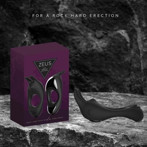 FeelzToys - Zeus Dual Vibe Cock Ring Black FeelzToys - Zeus Dual Vibe Cock Ring Black