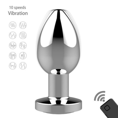 Stymulator-Rechargeable Butt Plug Vibrator USB 10 Functions - Silver Stymulator-Rechargeable Butt Plug Vibrator USB 10 Functions - Silver