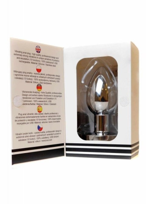 Stymulator-Rechargeable Butt Plug Vibrator USB 10 Functions - Silver Stymulator-Rechargeable Butt Plug Vibrator USB 10 Functions - Silver