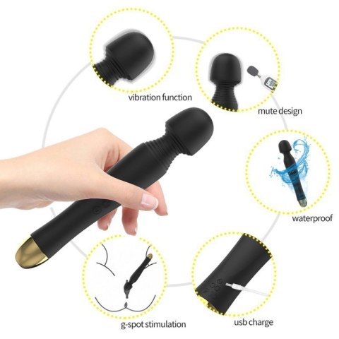 Stymulator-Silicone Massager Black USB 6 Vibration Stymulator-Silicone Massager Black USB 6 Vibration