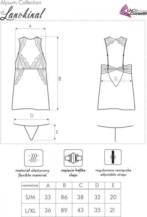 Zmysłowa Koszulka Damska Lanokinal LC 90595 Alysum Collection LivCo Corsetti Fashion rozmiar - L/XL MULTI Zmysłowa Koszulka Damska Lanokinal LC 90595 Alysum Collection LivCo Corsetti Fashion rozmiar - L/XL MULTI