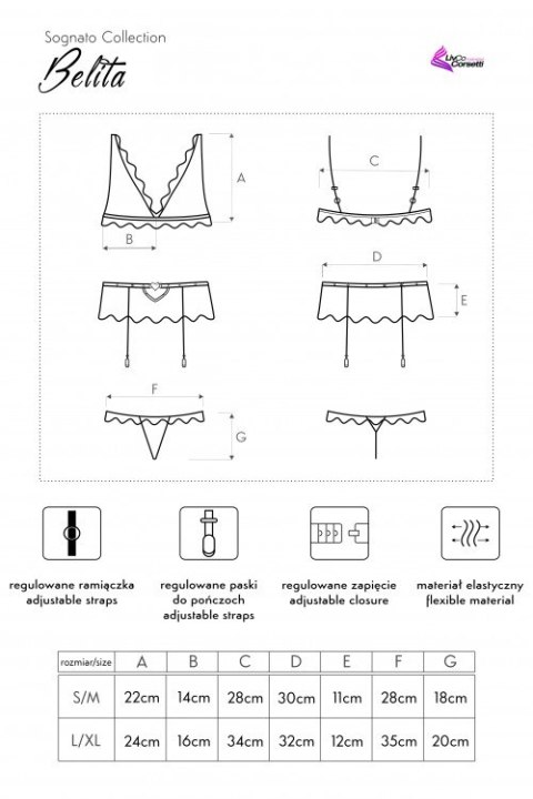 Zmysłowy komplet Belita LC 90231 Sognato Collection Black Czarny LivCo Corsetti Fashion rozmiar - S/M CZARNY Zmysłowy komplet Belita LC 90231 Sognato Collection Black Czarny LivCo Corsetti Fashion rozmiar - S/M CZARNY