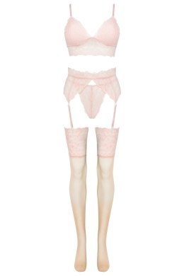 Zmysłowy komplet Flooranis Peach Emporio Collection Brzoswiniowy LivCo Corsetti Fashion rozmiar - S/M PEACH
