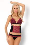 Zmysłowy komplet Nerysa LC 90427 Pink Rosses Collection Black Czarny LivCo Corsetti Fashion rozmiar - L/XL MULTI