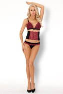 Zmysłowy komplet Nerysa LC 90427 Pink Rosses Collection Black Czarny LivCo Corsetti Fashion rozmiar - L/XL MULTI