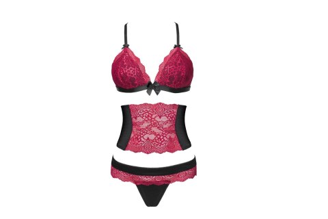 Zmysłowy komplet Nerysa LC 90427 Pink Rosses Collection Black Czarny LivCo Corsetti Fashion rozmiar - L/XL MULTI Zmysłowy komplet Nerysa LC 90427 Pink Rosses Collection Black Czarny LivCo Corsetti Fashion rozmiar - L/XL MULTI
