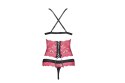 Zmysłowy komplet Nerysa LC 90427 Pink Rosses Collection Black Czarny LivCo Corsetti Fashion rozmiar - L/XL MULTI