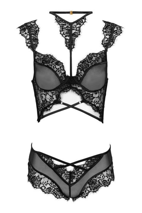 Zmysłowy komplet Palmenom Black Czarny LivCo Corsetti Fashion rozmiar - S/M BLACK Zmysłowy komplet Palmenom Black Czarny LivCo Corsetti Fashion rozmiar - S/M BLACK