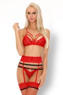 Zmysłowy komplet Simanna LC 90443 Salssa Red Collection rozmiar - L/XL CZERWONY