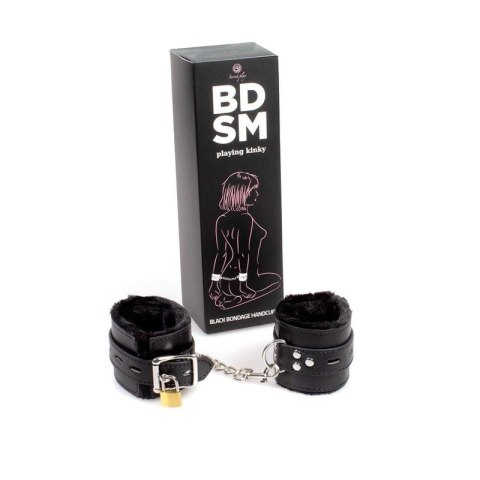 Kajdanki-Black Bondage Handcuffs BDSM Kajdanki-Black Bondage Handcuffs BDSM