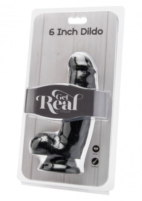 Dildo 6 inch with Balls Black Dildo 6 inch with Balls Black