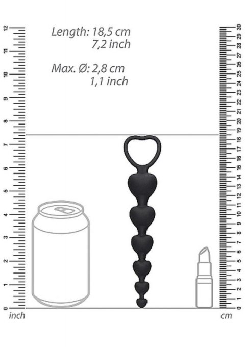 Anal Heart Beads - Black Anal Heart Beads - Black