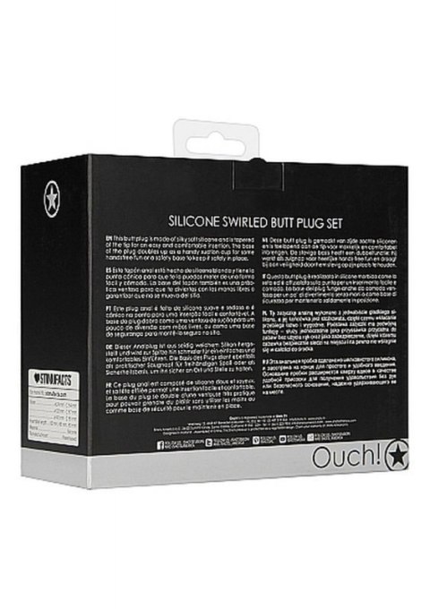 Swirled Butt Plug Set - Black Swirled Butt Plug Set - Black