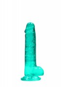 7"""" / 19 cm Realistic Dildo With Balls - Turquoise