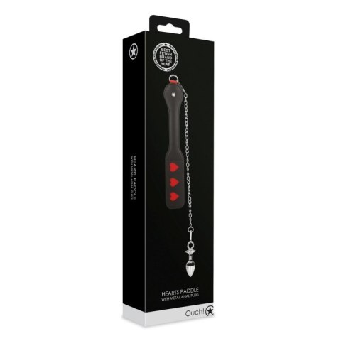 Hearts Paddle with Metal Anal Plug Hearts Paddle with Metal Anal Plug