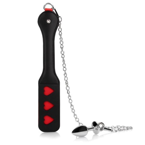 Hearts Paddle with Metal Anal Plug Hearts Paddle with Metal Anal Plug