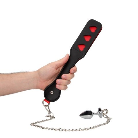 Hearts Paddle with Metal Anal Plug Hearts Paddle with Metal Anal Plug