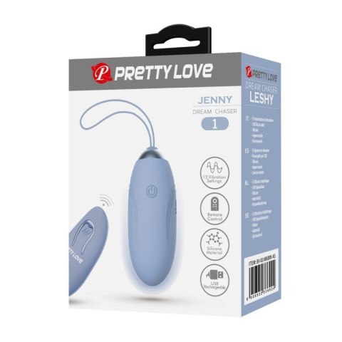 PRETTY LOVE - JENNY Dream chaser 1, Blue, Wireless remote control 12 vibration functions PRETTY LOVE - JENNY Dream chaser 1, Blue, Wireless remote control 12 vibration functions