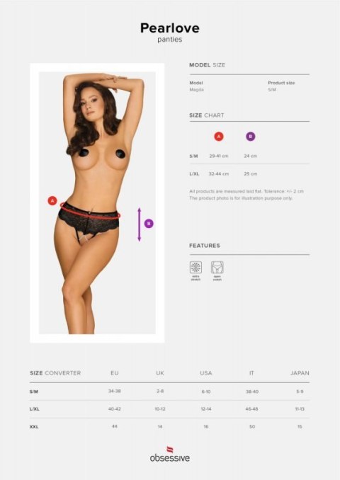 Bielizna-Pearlove figi czarne XS/S Bielizna-Pearlove figi czarne XS/S