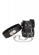 Bonded Leather Collar With Hand Cuffs