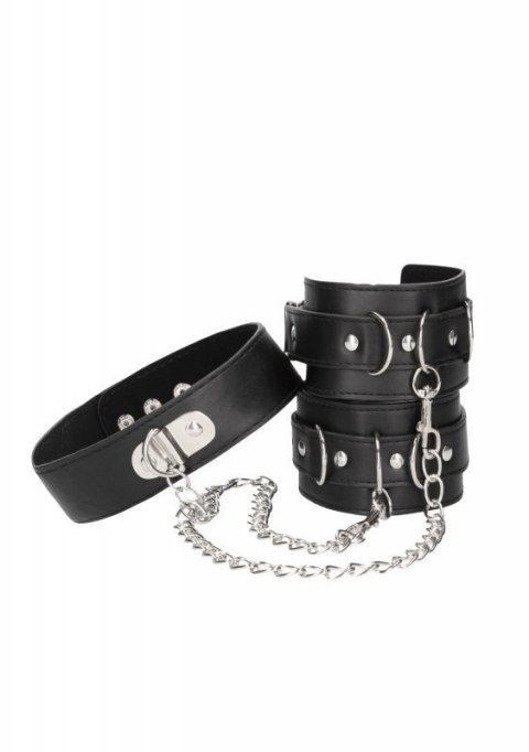 Bonded Leather Collar With Hand Cuffs Bonded Leather Collar With Hand Cuffs