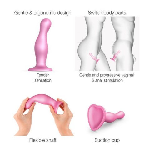 DILDO PLUG CURVY METALLIC SUGAR PINK- S DILDO PLUG CURVY METALLIC SUGAR PINK- S