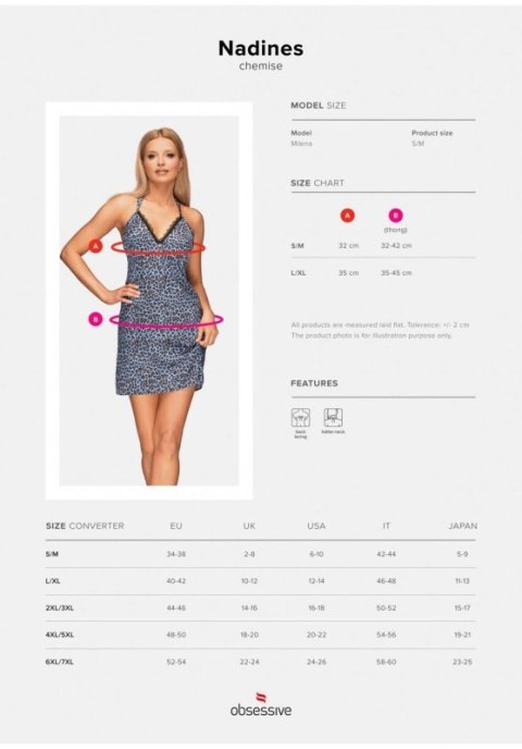 Nadines koszulka i stringi niebieska S/M Nadines koszulka i stringi niebieska S/M