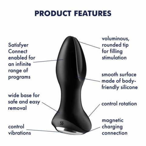 Plug-Vibrator Rotation Plug 2 Connect App (Black) Plug-Vibrator Rotation Plug 2 Connect App (Black)