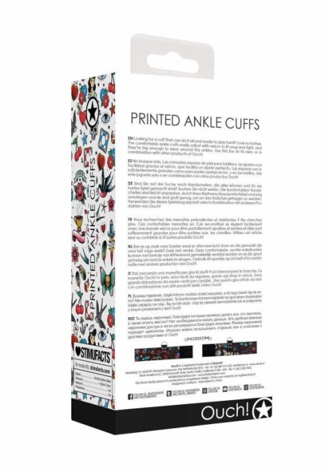 Printed Ankle Cuffs - Old School Tattoo Style - Black Printed Ankle Cuffs - Old School Tattoo Style - Black