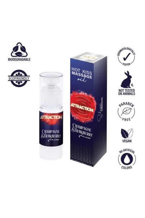 MASSAGE OIL ATTRACTION CHAMPAGNE STRAWBERRY 50 ML MASSAGE OIL ATTRACTION CHAMPAGNE STRAWBERRY 50 ML