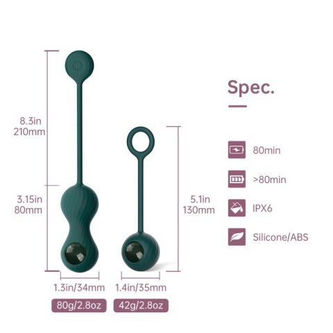 Magic Motion - Crystal Duo Smart Kegel Vibrator with Weight Set Magic Motion - Crystal Duo Smart Kegel Vibrator with Weight Set