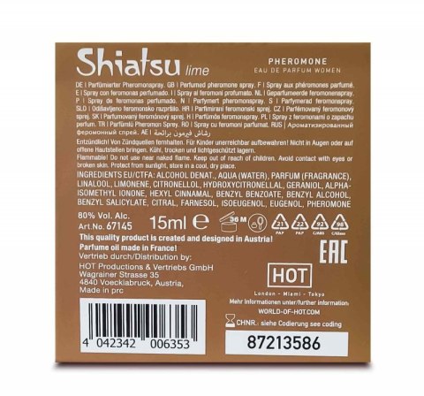 SHIATSU Pheromon Fragrance woman lime 15 ml SHIATSU Pheromon Fragrance woman lime 15 ml