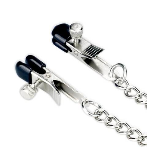 Metallic Silver Collar With Nipple Clamp Metallic Silver Collar With Nipple Clamp