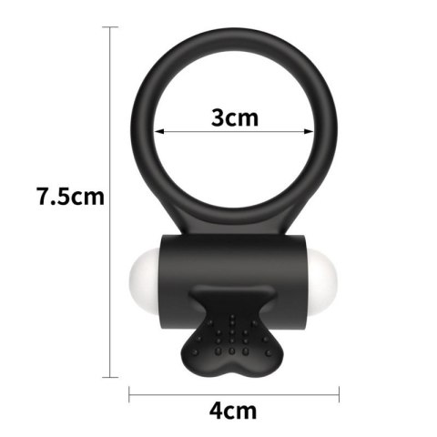 Power Clit Silicone Cockring Black Power Clit Silicone Cockring Black