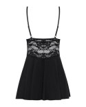 Bielizna-810-BAB-1 babydoll i stringi czarna L/XL