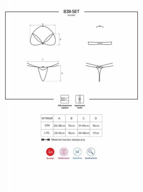 Bielizna-838-SET-3 komplet 2-częściowy L/XL Bielizna-838-SET-3 komplet 2-częściowy L/XL