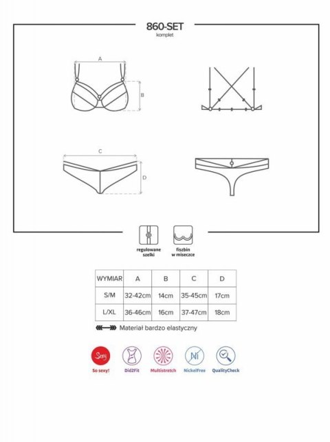 Bielizna-860-SET-3 komplet 2-częściowy czerwony S/M Bielizna-860-SET-3 komplet 2-częściowy czerwony S/M