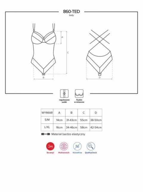 Bielizna-860-TED-1 body czarne S/M Bielizna-860-TED-1 body czarne S/M