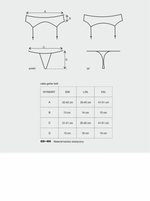 Bielizna-Catia pas do pończoch i stringi L/XL Bielizna-Catia pas do pończoch i stringi L/XL