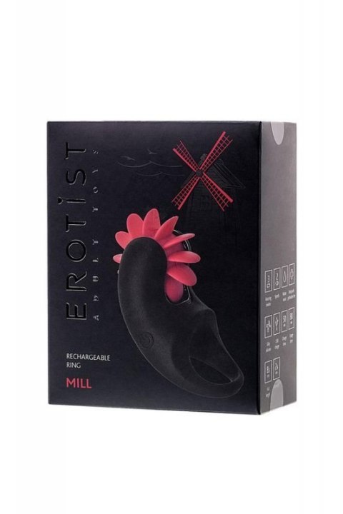 EROTIST Mill vibro ring, silicone, black, 8.5 cm, O 2.6 cm EROTIST Mill vibro ring, silicone, black, 8.5 cm, O 2.6 cm