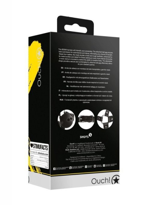 Head Harness with Breathable Ball Gag and Nose Hooks - Black Head Harness with Breathable Ball Gag and Nose Hooks - Black