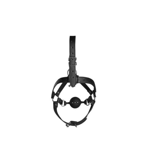 Head Harness with Breathable Ball Gag and Nose Hooks - Black Head Harness with Breathable Ball Gag and Nose Hooks - Black