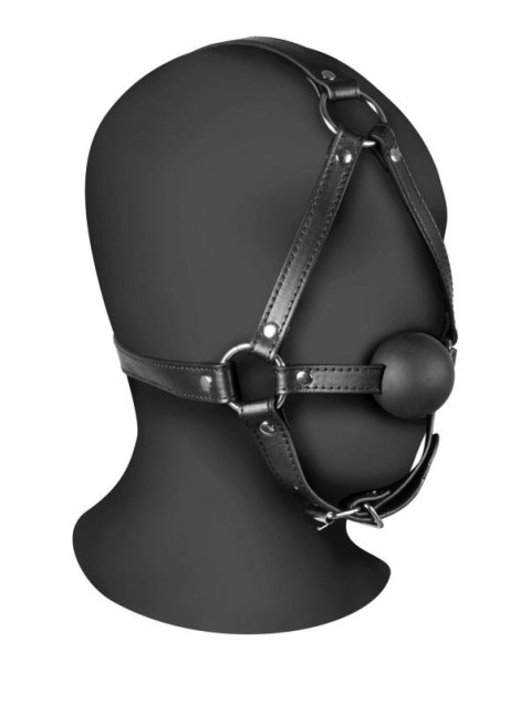 Head Harness with Solid Ball Gag - Black Head Harness with Solid Ball Gag - Black
