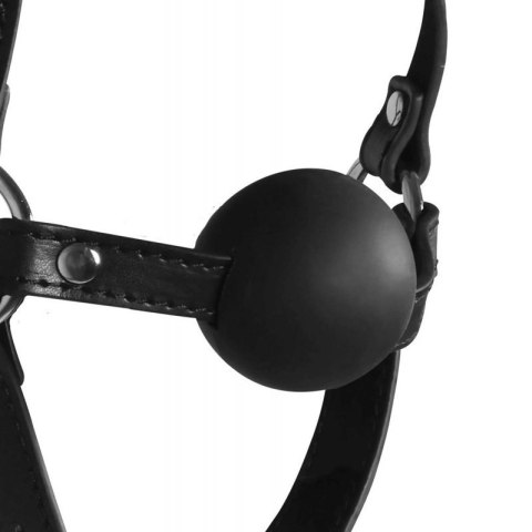 Head Harness with Solid Ball Gag - Black Head Harness with Solid Ball Gag - Black