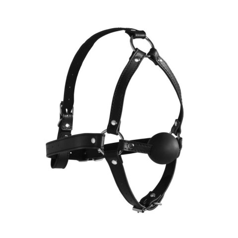 Head Harness with Solid Ball Gag - Black Head Harness with Solid Ball Gag - Black
