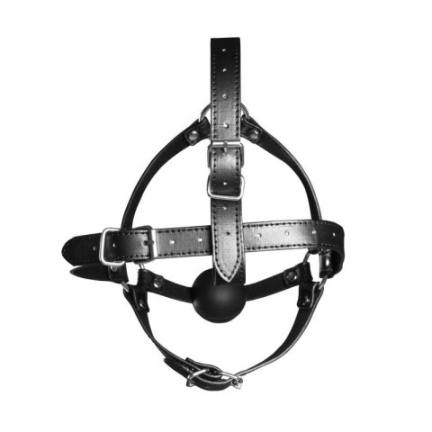 Head Harness with Solid Ball Gag - Black Head Harness with Solid Ball Gag - Black