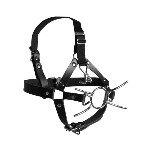 Head Harness with Spider Gag and Nose Hooks - Black Head Harness with Spider Gag and Nose Hooks - Black