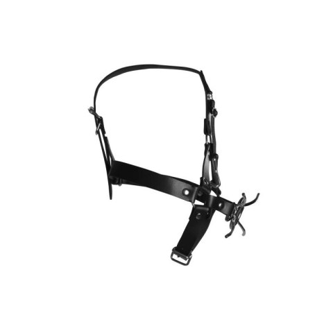 Head Harness with Spider Gag and Nose Hooks - Black Head Harness with Spider Gag and Nose Hooks - Black