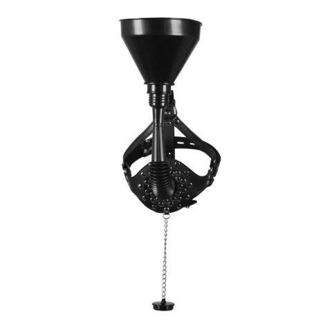 Open Mouth Gag Head Harness with Funnel - Black Open Mouth Gag Head Harness with Funnel - Black